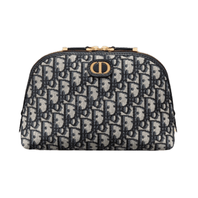 디올 30 Montaigne 뷰티 파우치 블루 Dior Oblique 자카드 P1
