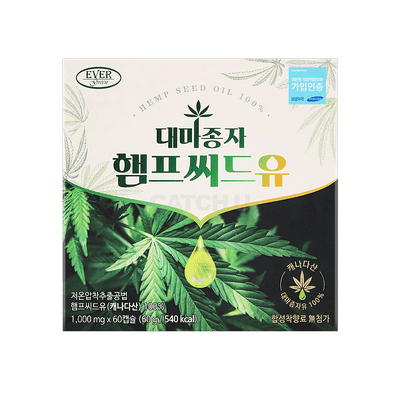 에버그린 대마종자 햄프씨드유 1,000mg x 60캡슐