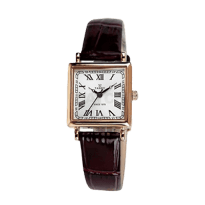 탠디 모던 스퀘어 여성용 가죽 손목시계 T-1903 로즈골드