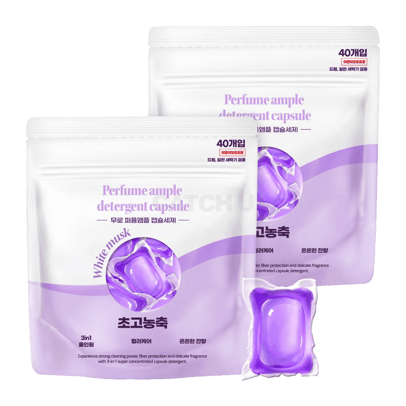 무로 퍼퓸 앰플 초고농축 캡슐 세제 화이트머스크향, 40개입, 2개