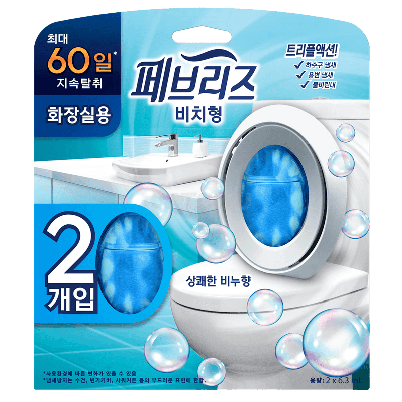 페브리즈 비치형 화장실용 방향제 2p 본품, 12.6ml, 파우더/비누향, 1개