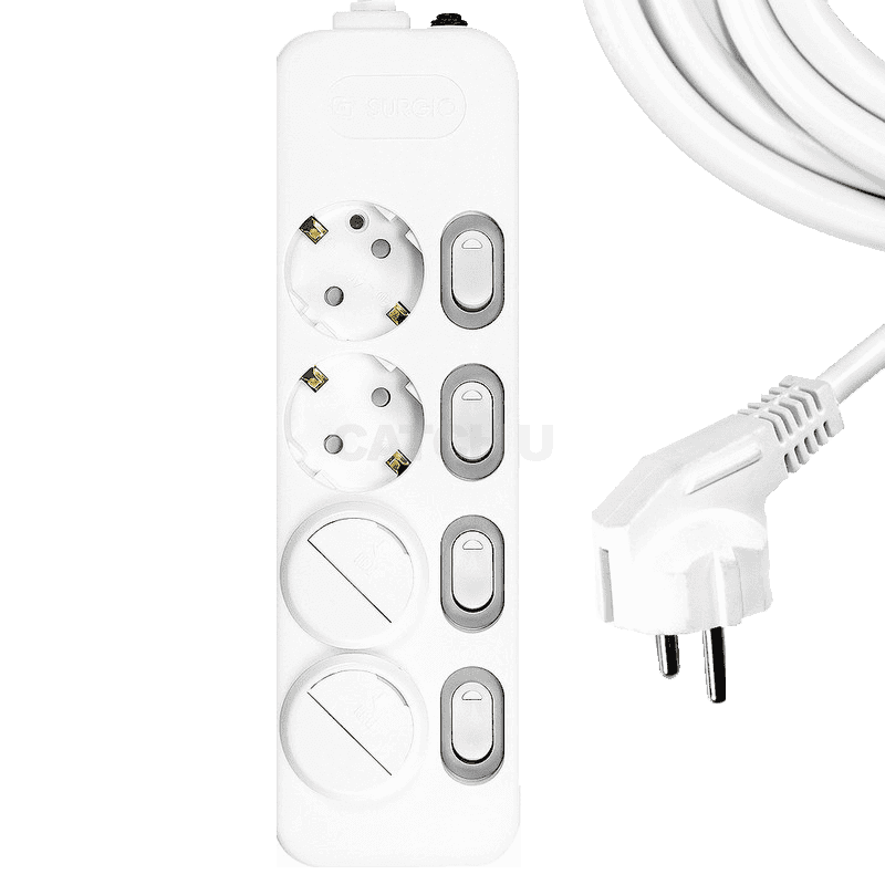 써지오 스위치 개별 멀티탭 4구 DH-1648-MT + 안전커버 2개