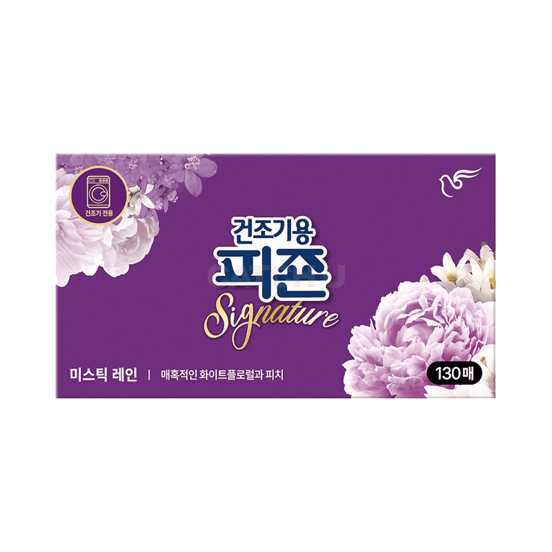 피죤 건조기용 드라이시트 섬유유연제 시그니처 미스틱레인, 130매, 1개