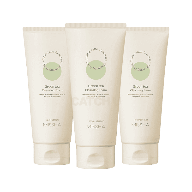 미샤 크리미 라떼 클렌징 폼 녹차, 172ml, 3개