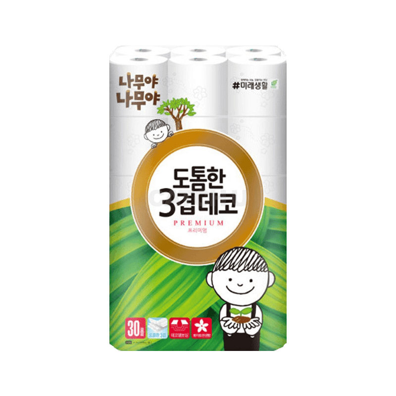 나무야나무야 도톰한 3겹 데코 롤화장지 30m, 30롤, 1개