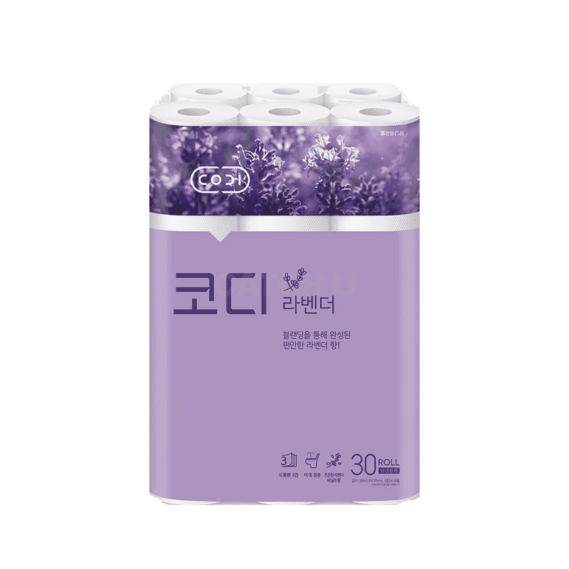 코디 라벤더 3겹 롤화장지 30m, 30개입, 1개