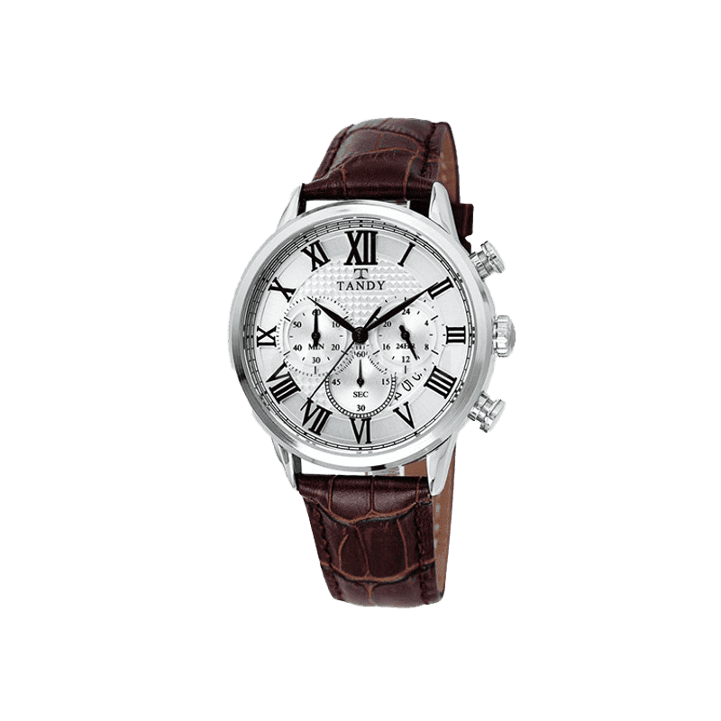 탠디 클래식 남성용 크로노그래프 가죽시계 1711