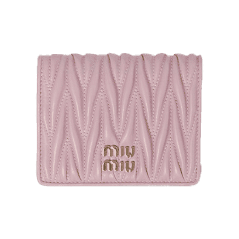 미우미우 마테라쎄 나파 가죽 반지갑 앨러배스터 핑크 5MV204_2FPP_F0E18