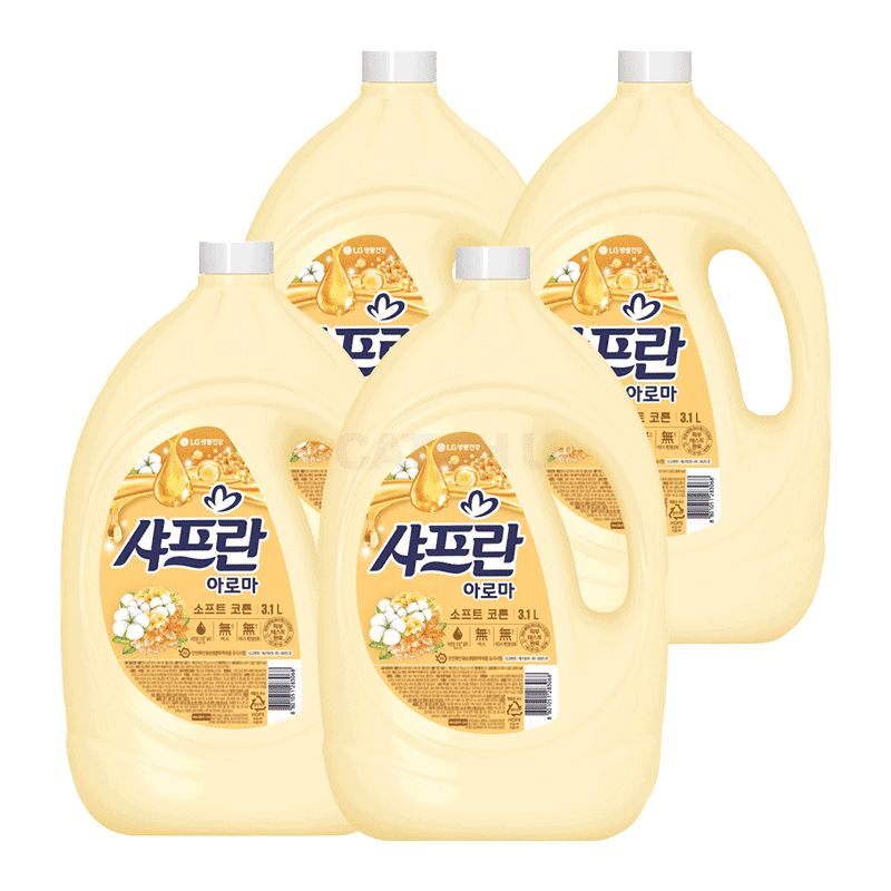 샤프란 아로마 소프트 코튼 섬유유연제 용기 3.1L 4개