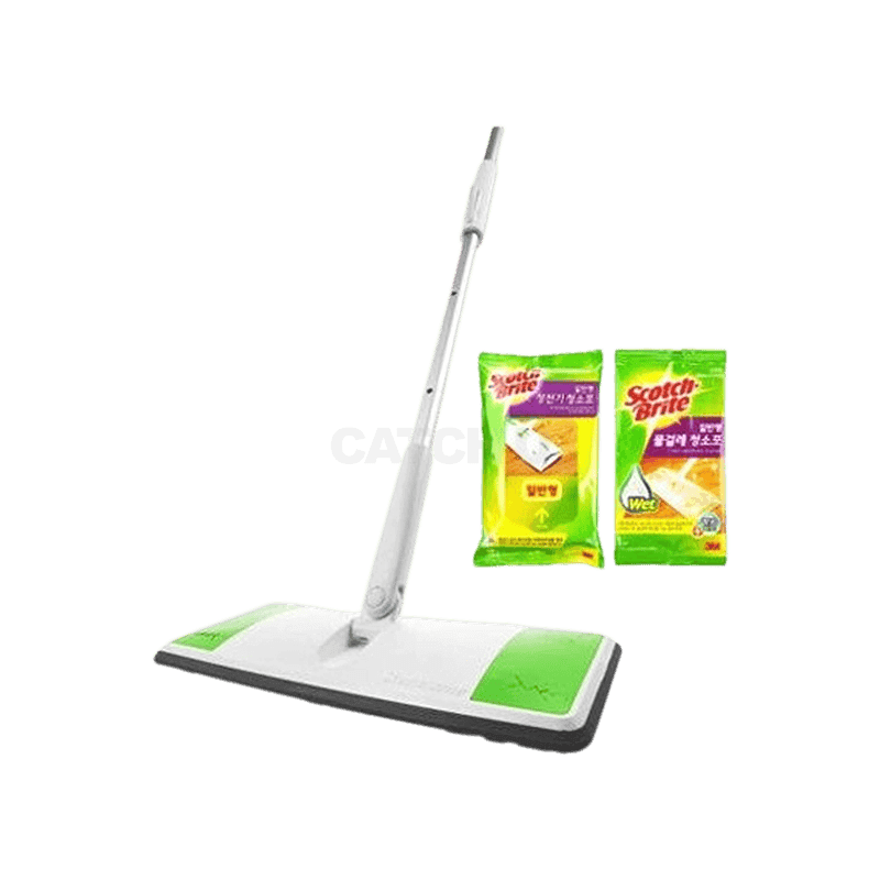 3M 스카치브라이트 올터치 막대걸레 표준형 더블액션 정전기10매+물걸레청소포1매 밀대 세트