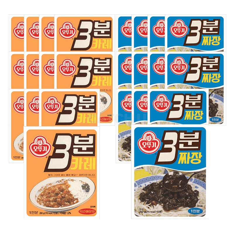오뚜기 [12+12] 3분 레트로 카레 약간매운맛 200g+짜장 200g