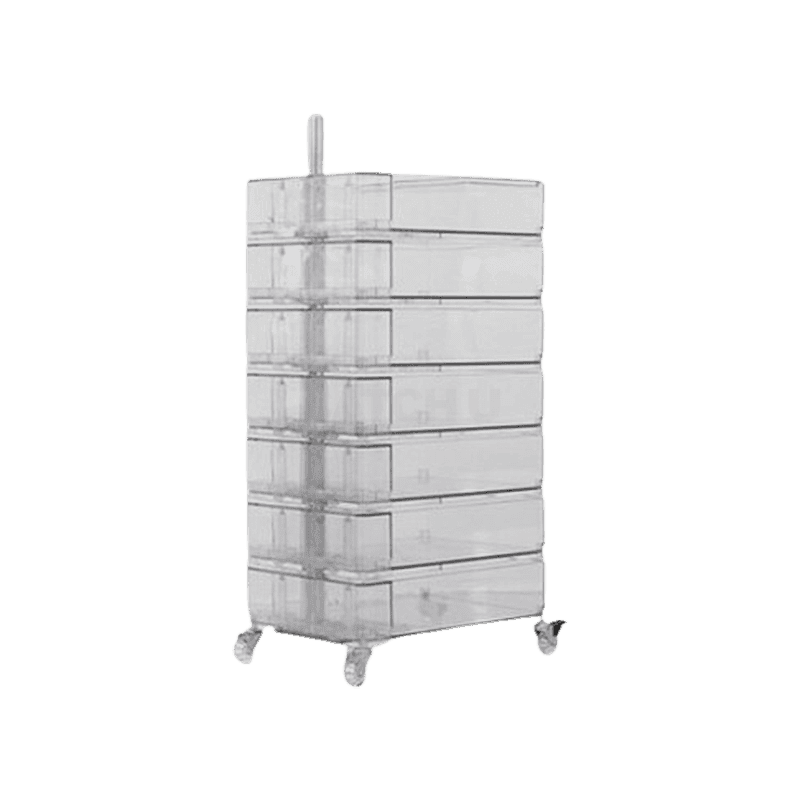 마켓비 BINGEURI 회전서랍 트롤리 7단 투명화이트