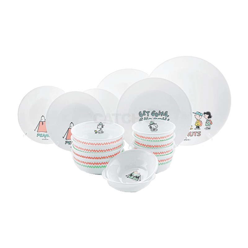 코렐 스누피캠핑 4인 16P 한국형 세트