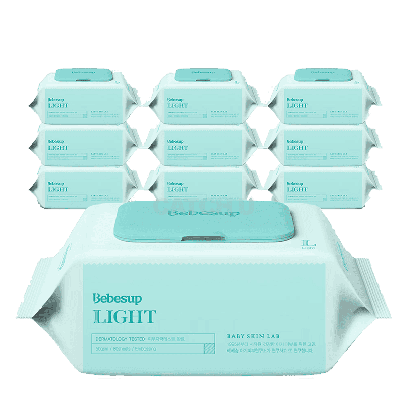 베베숲 아기물티슈 라이트 캡형 80매, 10개