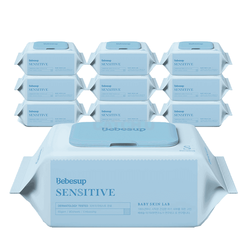 베베숲 아기물티슈 센시티브 캡형 80매, 10개