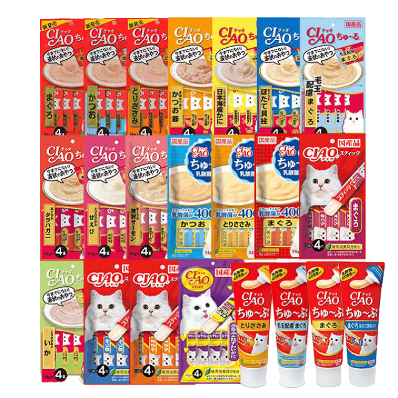 고양이간식 [3개] 이나바 고양이 챠오츄르 간식 4p X 3개 세트