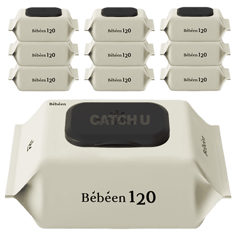 베베앙 120 엠보싱 대용량 아기물티슈 캡형 50gsm, 120개입, 10개