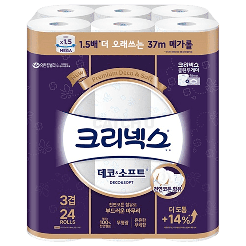 크리넥스 데코&소프트 화장지, 37m, 24개입, 1개