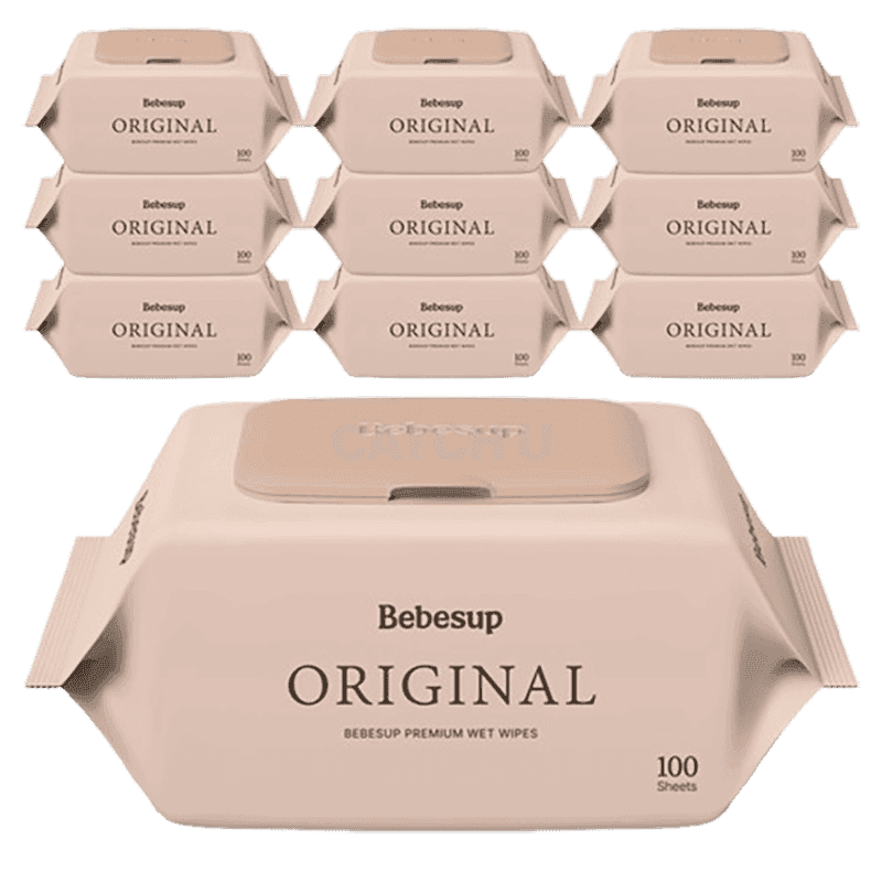 베베숲 오리지널 유아물티슈 캡형 50평량, 50g, 100개입, 10개