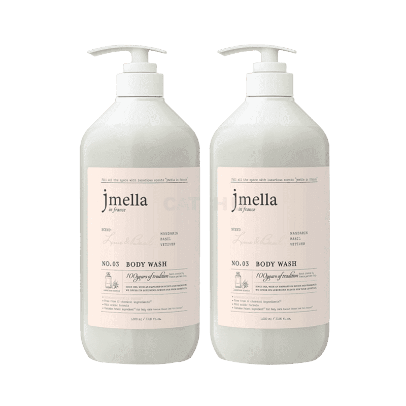 제이멜라 인 프랑스 라임 앤 바질 바디워시 시트러스향, 1L, 2개