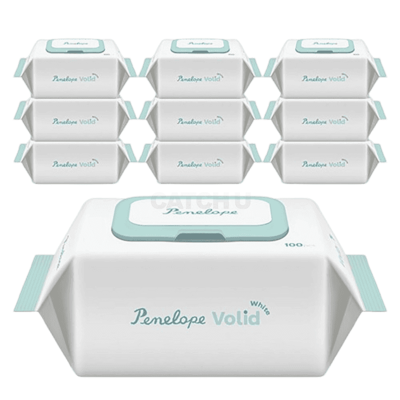 페넬로페 볼리드 화이트 저자극 아기물티슈 캡형, 50g, 100개입, 10개