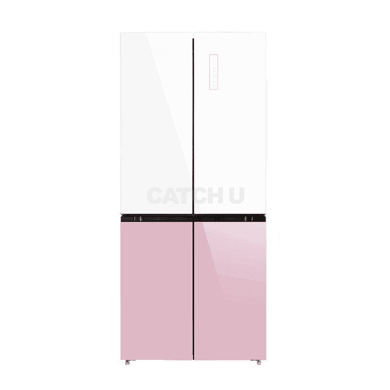 캐리어 모드비 피트인 파스텔 4도어 냉장고 화이트 핑크 핑크 화이트 MRNF508PPM1