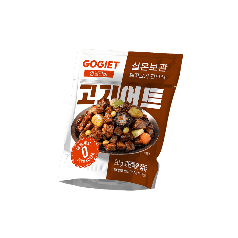 고기어트 실온보관 돼지고기 간편식 10팩 (양념갈비 4 + 저크바베큐 3 + 매콤동파육 3)