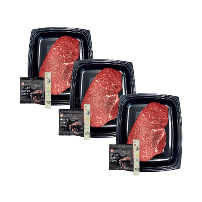 [캐치딜 전용] [가치하누] 한우암소1++스테이크1.2kg (보섭살400g+400g+400g)