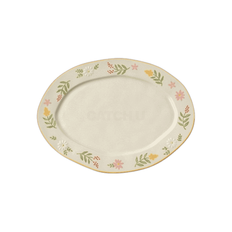 엠에이치앤코 모던하우스 L 봄꽃이살랑 주물주물 타원접시 W26 1개 26cm