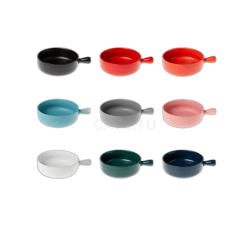 우와티브이 티온스 예쁜 손잡이 앞접시 세라믹 그릇 T40 15.5cm