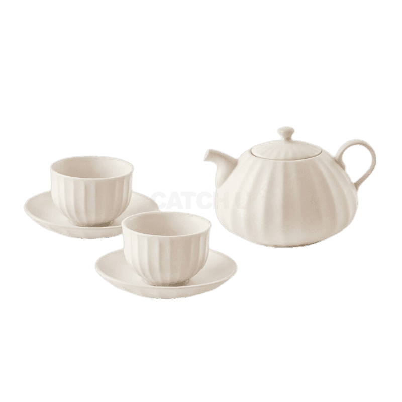 광주요 미각 설백 복주머니형 2인 다관 세트 6p 패키지