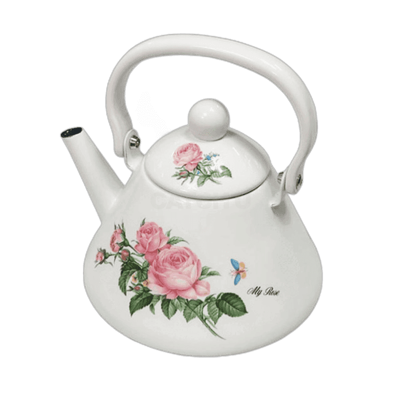 산신쇼지 인덕션 주전자 커피 법랑 주전자 로즈 1 4L