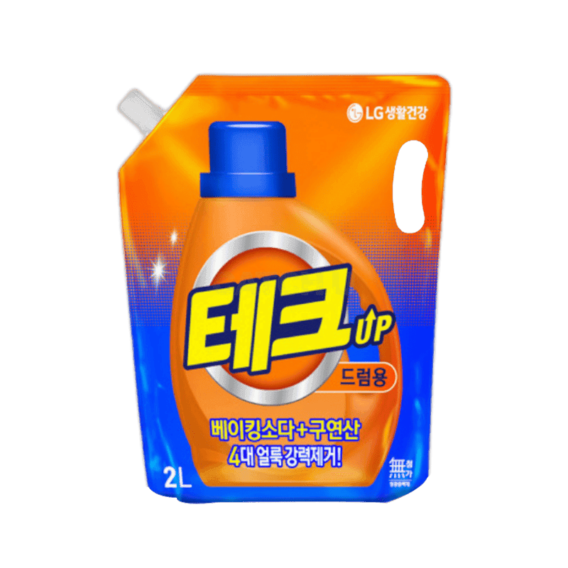 엘지생활건강 테크 천연베이킹소다 + 구연산 액체세제 드럼용 리필 2L 6개