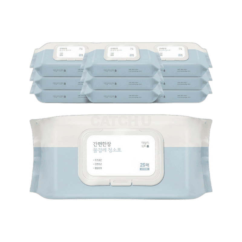 데일리워터 도톰한 일회용 물걸레청소포 특대형 25매 10팩
