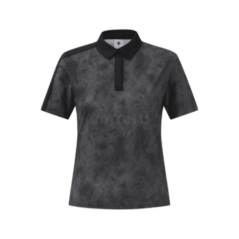 데상트골프 여성 전판 프린트 카라 티셔츠 DQ22WFTS63