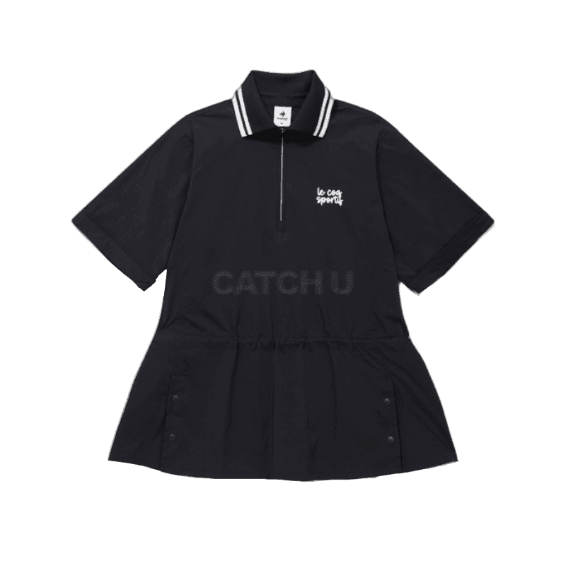 르꼬끄골프 여성 중기장 우븐 반집업 티셔츠 GQ122LTS36