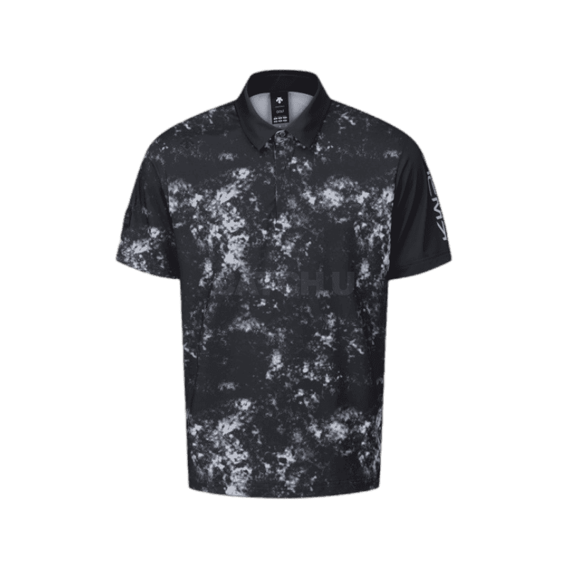 데상트골프 남성 프린트 카라 반팔 티셔츠 DQ22MFTS43