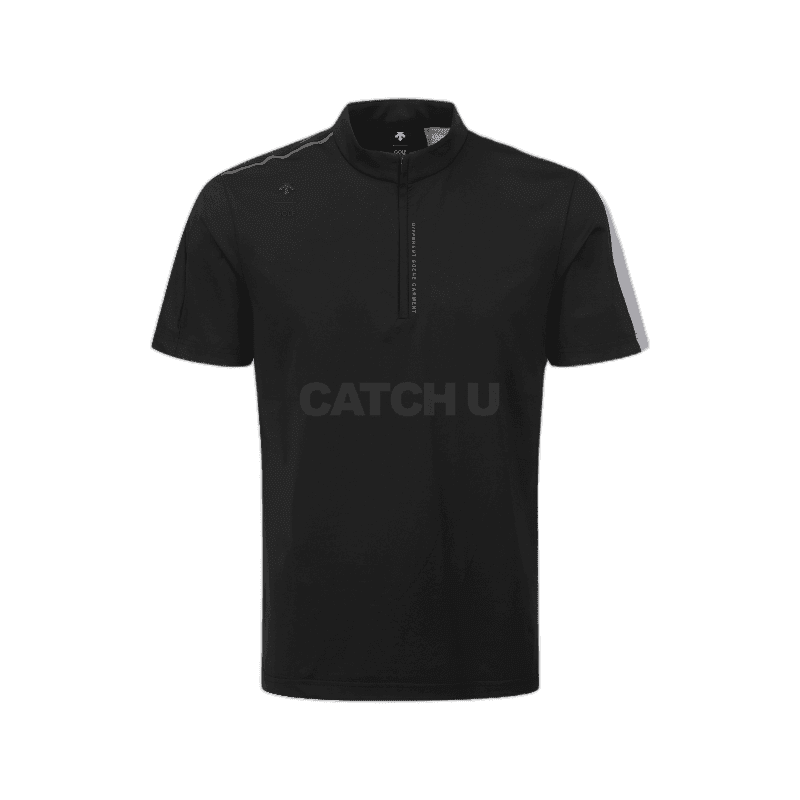 데상트골프 남성 컬러블럭 변형 에리 반팔 티셔츠 DQ22MFTS49