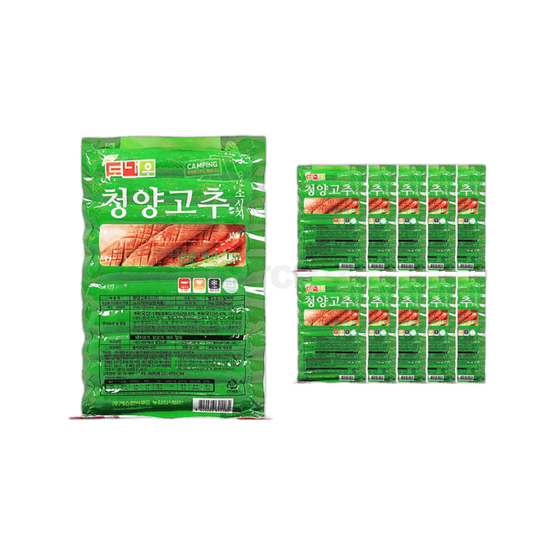 도나우캠핑 청양고추소시지 1kg 냉동 한박스 1kg x 10ea