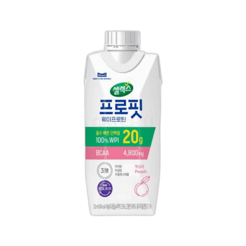 매일유업 셀렉스 프로핏 웨이프로틴 복숭아 드링크  330ml, 24개