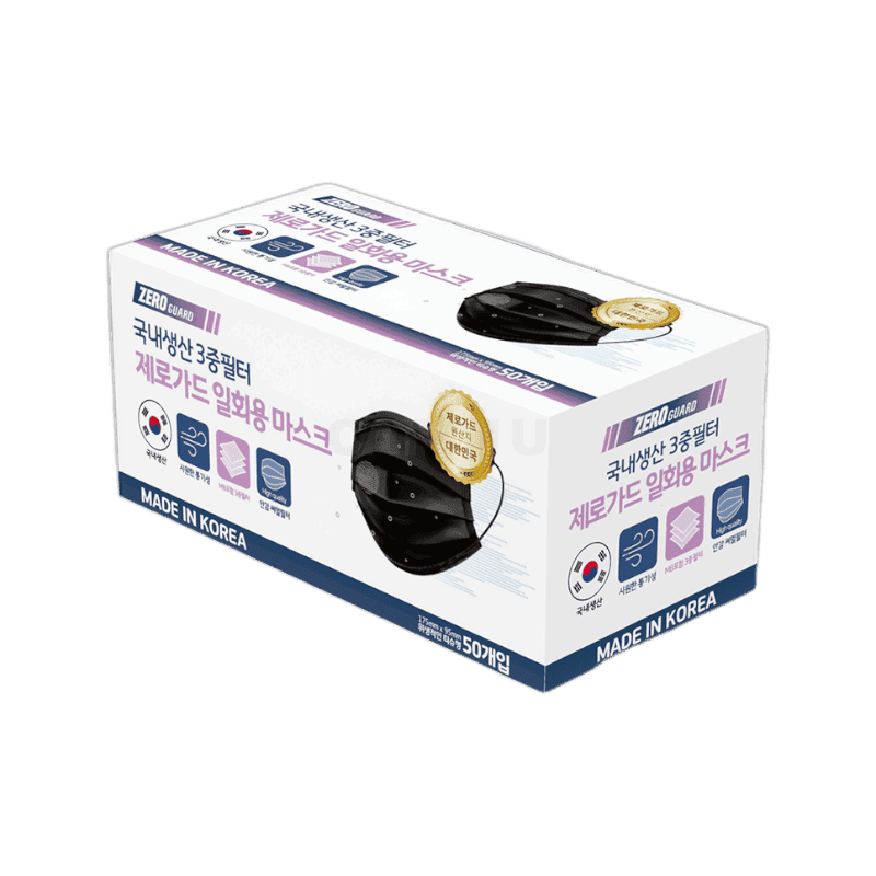 제로가드 국산 부드러운 써멀본드 일회용 덴탈 마스크 FREE(One size) 50개