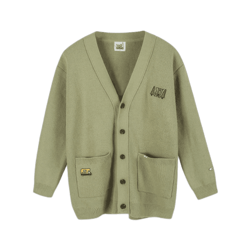 지오지아 Y형 아웃포켓 버튼 가디건 AAB4EC1201