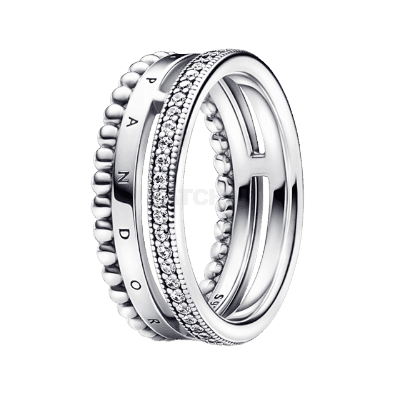 판도라 시그니처 로고 파베 비디드 링 192312C01