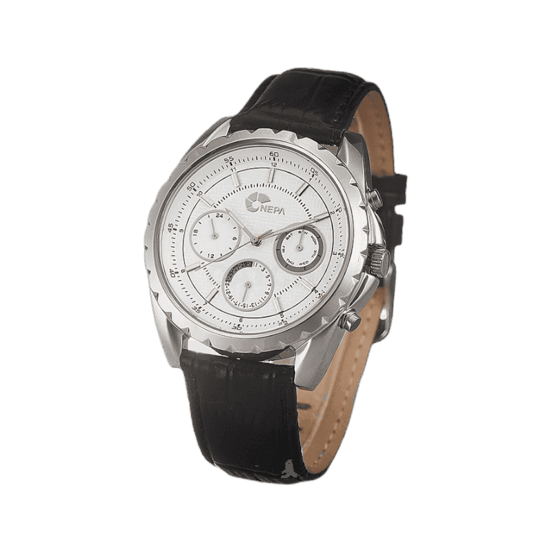 네파 남성 정장 야광 가죽 손목시계 N3028-WHITE
