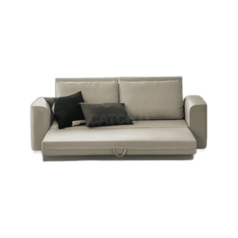 한샘 매그 라운지 소파베드 가죽 스툴미포함 웜그레이