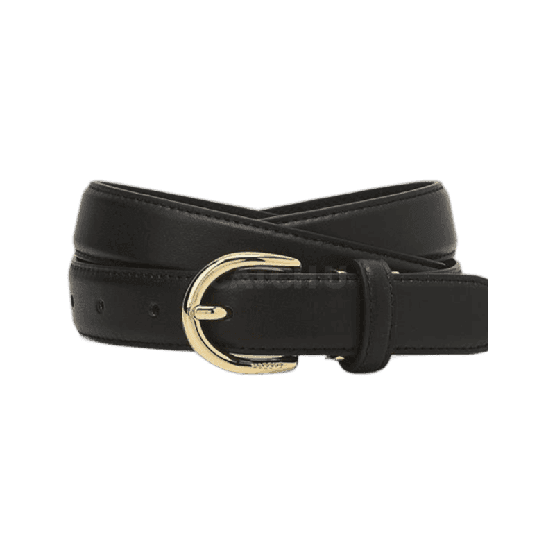 헤지스 블랙 단색 소가죽 여성 벨트 HJBE2F405BK