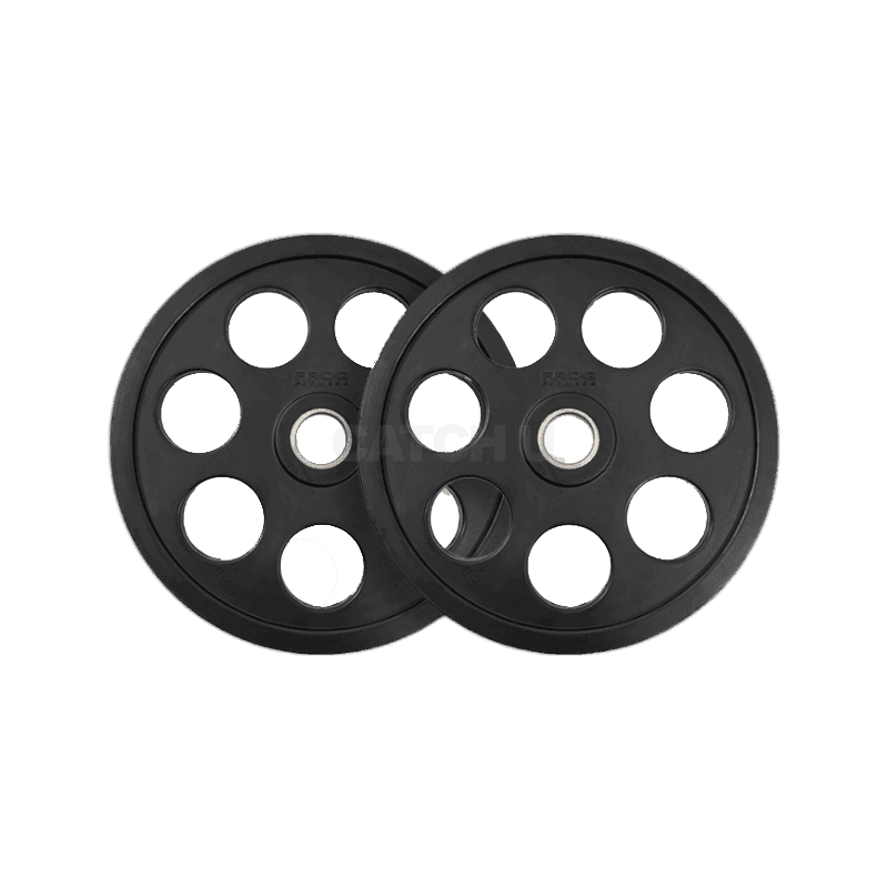 플러그피트니스 7홀 중량 고무 바벨원판 홈짐 20kg 2개