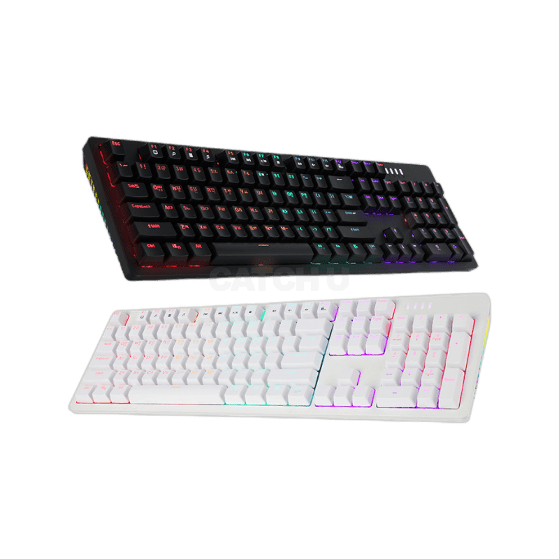 앱코 K515 축교환 측면 RGB 라이팅 이중사출 게이밍 기계식 키보드 화이트 적축