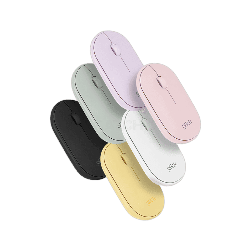 지클릭커 움직이는 마카롱 무소음 블루투스 무선 마우스 옐로우