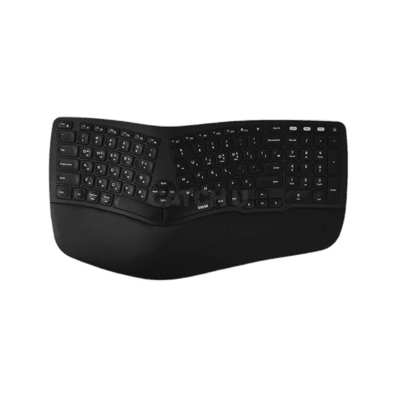 퓨전에프앤씨 아이노트 NK908RB 충전식 인체공학 무선 키보드 블랙 팬터그래프